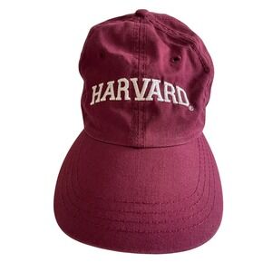 Y2K Vintage Harvard University Maroon Strapback Dad Hat COOP Cambridge bookstore